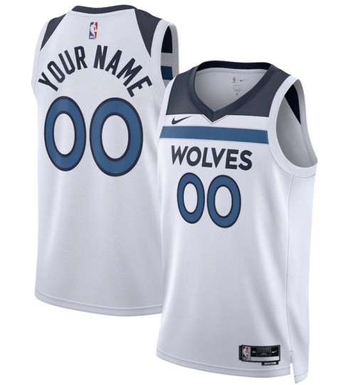 Youth Minnesota Timberwolves Active Player Custom White Association Edition Stitched Basketball Jersey